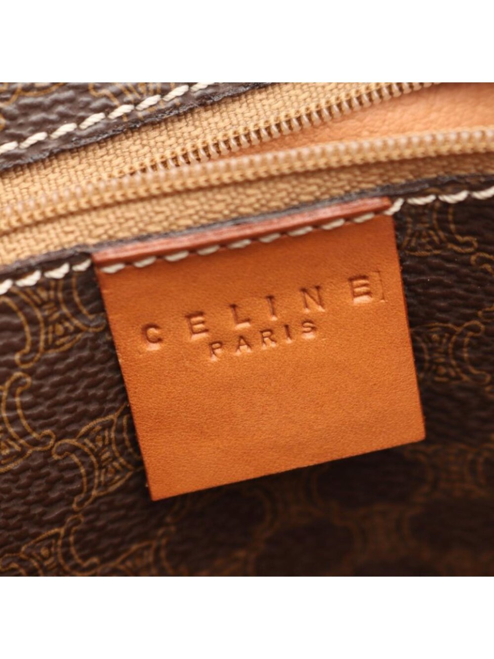 Celine Tote Macadam Dark Brown Canvas Leather - Picture 4 of 11